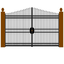 Алюминиевые двойные распашные ворота с порошковым покрытием с плоским верхом на заказ